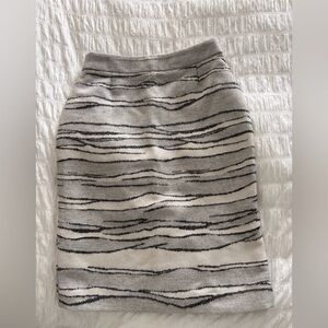 Hugo Boss Gray and Black Striped Pencil Skirt